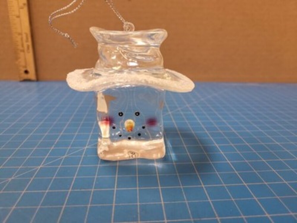 Glass Baron Style Snowman Figurine Ornament Holiday Decoration Display Decor